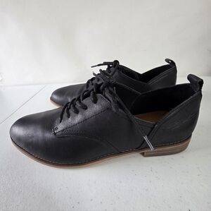 Lucky Brand Efinnia Leather Oxford Size 11 Lace-up Black Shoes Preppy